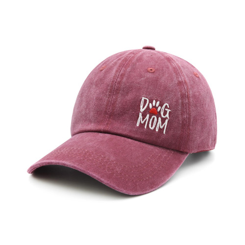 Waldeal Dog Mom Hat, Dog Mom Gifts for Women Wife Daughter, Dog Mama Washed Distressed Baseball Cap Burgundy Waldeal Dog Mom Hat, Dog Mom Gifts for Women Wife Daughter, Dog Mama Washed Distressed Baseball Cap Burgundy