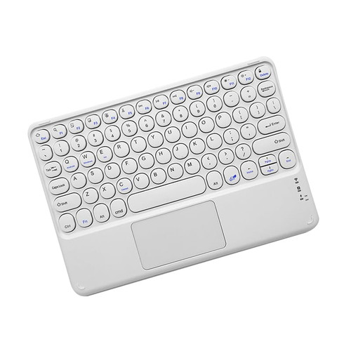 Thanice Wireless Keyboard with Touchpad,Ultra-Slim Portable Rechargeable Bluetooth Keyboard,Ipad Keyboard with Trackpad for iPad/iPad Pro and Other iOS Android Windows Devices(White)