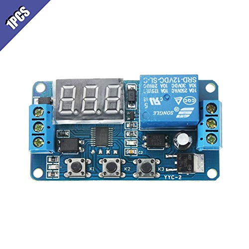 Comidox 1Pcs Automation DC 12V Time Delay Relay Module LED Display Digital Delay Timer PLC Delay Time Control Switch 0.1Sec to 999Min Adjustable