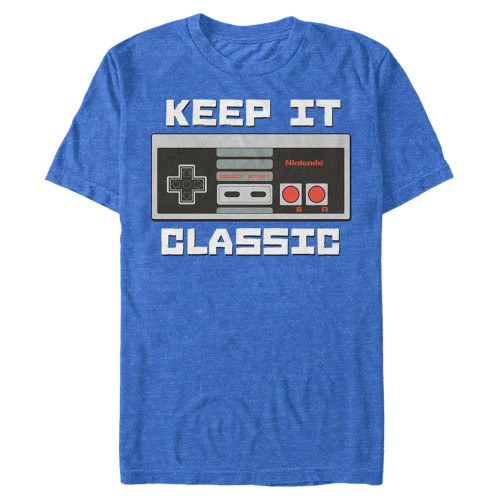 Nintendo Men's Keep it Classic T-Shirt, X-Large, Royal Heather