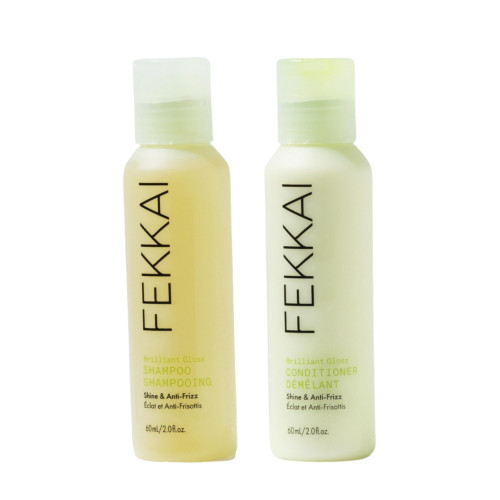 FEKKAI Brilliant Gloss Shampoo + Conditioner - 2 oz Bottle of Each (Travel Size) - Revives & Nourishes Dry, Frizz-Prone Hair - Salon Grade, EWG Compliant, Vegan & Cruelty Free FEKKAI Brilliant Gloss Shampoo + Conditioner - 2 oz Bottle of Each (Travel Size) - Revives & Nourishes Dry, Frizz-Prone Hair - Salon Grade, EWG Compliant, Vegan & Cruelty Free