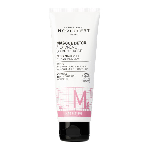 Novexpert Detox Mask With Creamy Pink Clay - Cleanses Facial Pores From Impurities And Excess Oil - Skin Feels Fresh And Oxygenated Instantly - Hypoallergenic - Vegan - All Skin Types - 2.53 Oz