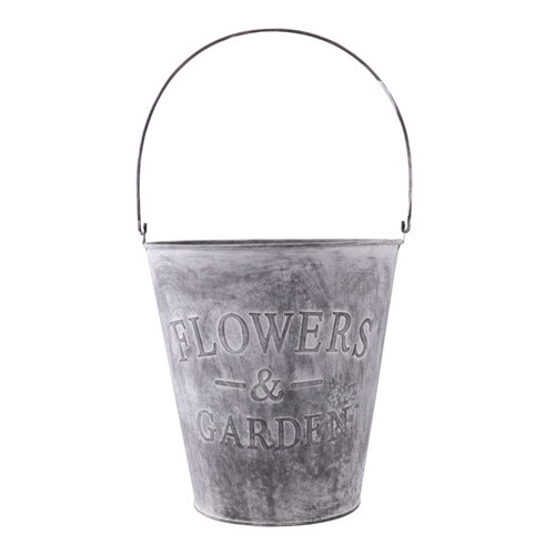 CIYODO Iron Bucket Flower Pot Planters for Indoor Plants Rustic Flower Vase Rustic Flower Planter Vintage Flower Container Planter Pots for Indoor Plants Metal Ornaments Wrought Iron Mini