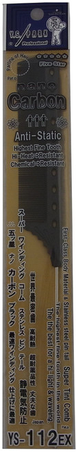 Y.S. Park YS-112 Fine Tooth Pin Tail Comb, Carbon Black, 0.09 kg, 4981104356032