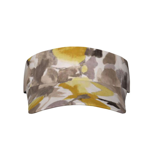 Yellow Gray Flower Printed Sun Visor Hat Empty Top Sun Hat Adjustable Sports Sun Caps Baseball Caps for Women and Men