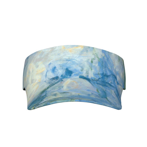 Water Lilies Floral Printed Sun Visor Hat Empty Top Sun Hat Adjustable Sports Sun Caps Baseball Caps for Women and Men Black