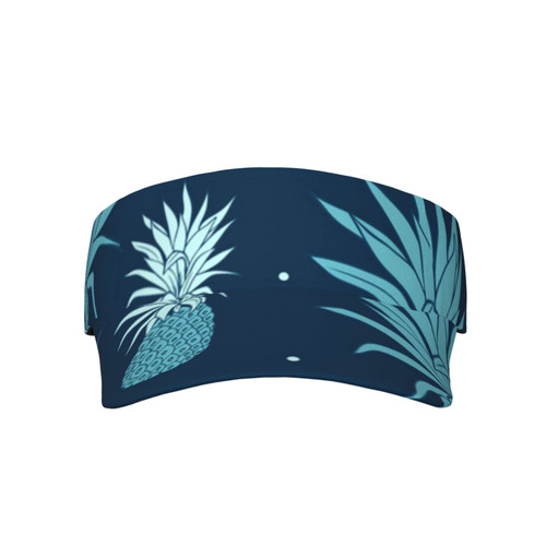 Vintage Pineapple Printed Sun Visor Hat Empty Top Sun Hat Adjustable Sports Sun Caps Baseball Caps for Women and Men Black