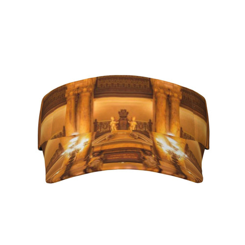 Vintage Palace Printed Sun Visor Hat Empty Top Sun Hat Adjustable Sports Sun Caps Baseball Caps for Women and Men Black