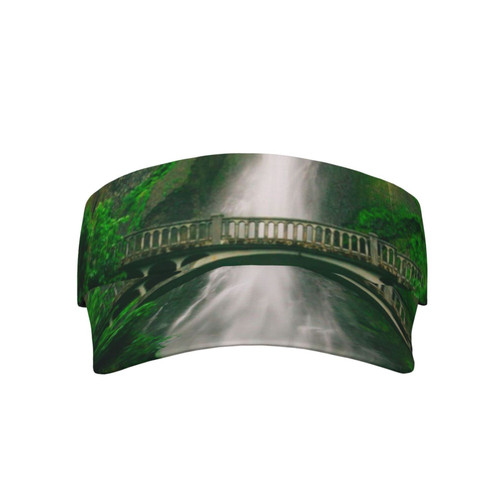 Vertical Waterfall Printed Sun Visor Hat Empty Top Sun Hat Adjustable Sports Sun Caps Baseball Caps for Women and Men Black