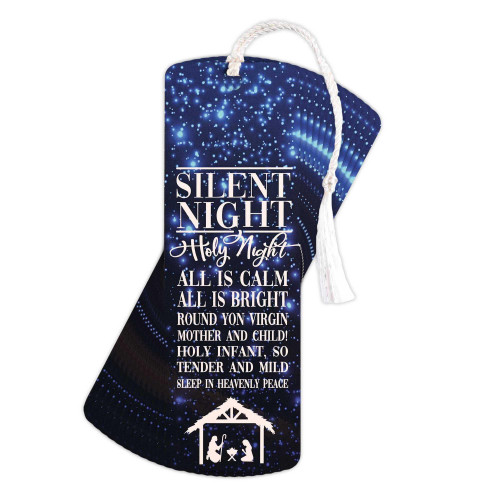 Dicksons Silent Night 6 Inch Paper Christmas Keepsake Bookmark with Tassel Pack of 12