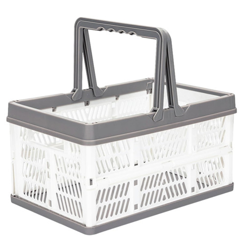 Happyyami Stackable Storage Bins Collapsible Basket Folding Basket Collapsible Storage Bins Snack Picnic Basket Snack Containers Woven Baskets Shopping Basket Dish Lifter Office White Wicker