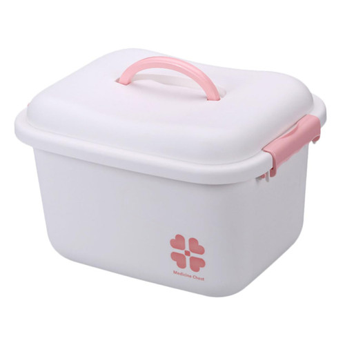 NIYANGLE 1pc Plastic Medicine Box First Aid Bin Medicine Storage Container Household Medicine Case Medicine Storage Cabinet Emergency Storage First Aid Case Pp Suitcase Multi-layer White