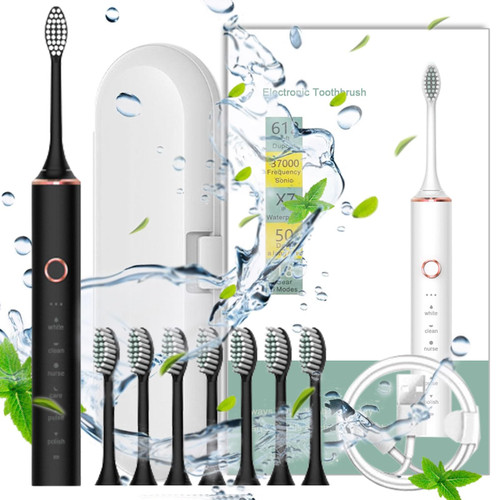 Fufafayo Electric Toothbrush, Electric Toothbrush with 8 Brush Heads, Electric Toothbrush for Adults with Toothbrush Box, 6 Modes, Ipx7 Water Proofing Electric Toothbrush, Tooth Protection# Q Fufafayo Electric Toothbrush, Electric Toothbrush with 8 Brush Heads, Electric Toothbrush for Adults with Toothbrush Box, 6 Modes, Ipx7 Water Proofing Electric Toothbrush, Tooth Protection# Q