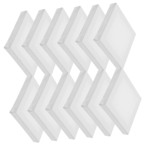 SEWACC 12pcs Mini Canvas Frame Oil Painting Canvas Art Canvas Panels Artist Canvas for Painting Stretched Canvas Small Canvas Boards Square Canvas Oil Painting Board Cotton Blank White