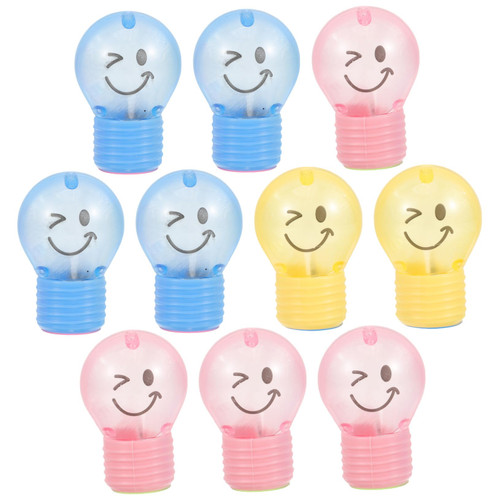 TEHAUX 20 Pcs Pencil Sharpener Mini Sharpener Cartoon Sharpener Manual Light Bulb