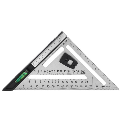 Multifunctional Rafter Square, Woodworking Triangle Ruler 7in Dual Scale Square Angle Ruler Carpenter Tool with Bubble Level Rafter Square Layout Tool