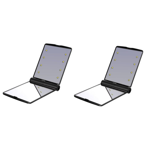 POPETPOP 2pcs Folding Led Vanity Mirror Lighted Pocket Mirror Led Compact Mirror Led Lighted Travel Led Makeup Mirror Led Travel Makeup Mirror Cosmetic Mirror Girl Portable Fill Lens