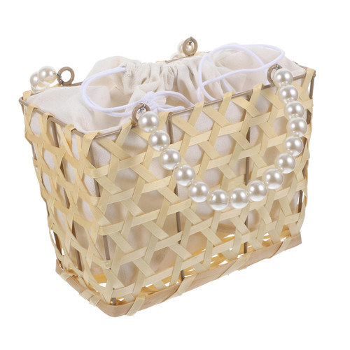 FUNOMOCYA Snacks Storage Basket Woven Picnic Basket Fruit Woven Holder Hand-Woven Shopping Vegetable Basket Woven Hand-Made Basket Food Picnic Basket Flower Basket Confinement Bamboo