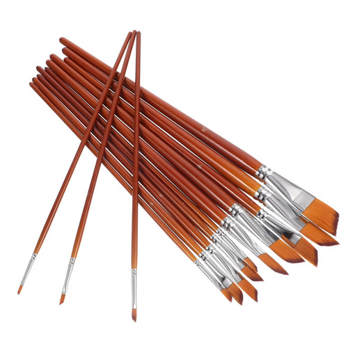 KALLORY 13pcs Watercolor Brush Water Color Brushes Nylon Bristle Paintbrush Flat Tip Brushes Bulk Paint Brushes Painting Student Supplies Paintbrush Flat Tip Wood Short Hair Drawing Tool KALLORY 13pcs Watercolor Brush Water Color Brushes Nylon Bristle Paintbrush Flat Tip Brushes Bulk Paint Brushes Painting Student Supplies Paintbrush Flat Tip Wood Short Hair Drawing Tool