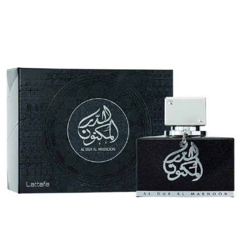 Al Dur Al Maknoon Silver for Men EDP - 100 ML (3.4 oz) I Fresh Light Leather With Fruity Accents I Leathery,Musky,Slightly Smoky with a pleasant aura I by Lattafa