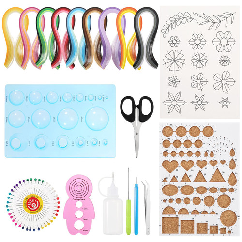 PATIKIL Quilling Paper Set, Paper Quilling Kits with 43 Colors 900 Paper Strips (Width: 5mm) 10 Quilling Tools for Quilling Beginners Art Paper DIY Craft