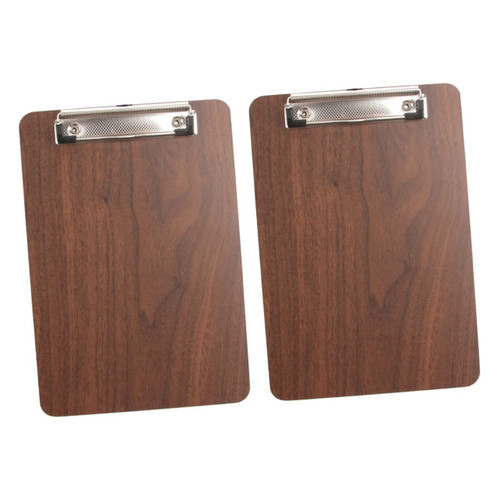 OATIPHO 2pcs Menu Folder File Folder Board File Document Clip Pad File Clipboard A4 Letter Size Clipboards Writing Pad Clip Folder Office Clipboards Household Wooden Stationery Student