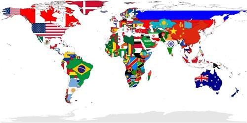 ConversationPrints COUNTRY FLAG WORLD MAP GLOSSY POSTER PICTURE PHOTO countries globe maps wow