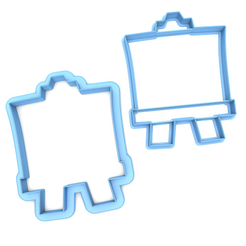 Sweet Prints Inc Set of 2 Easel Cookie Cutter - Dishwasher Safe (3")