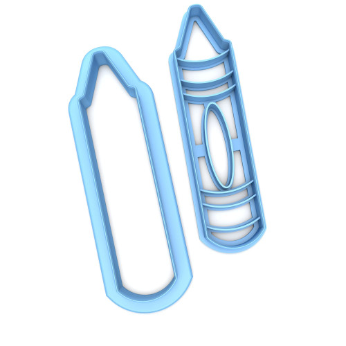 Sweet Prints Inc Set of 2 Crayon Cookie Cutter - Dishwasher Safe (3")
