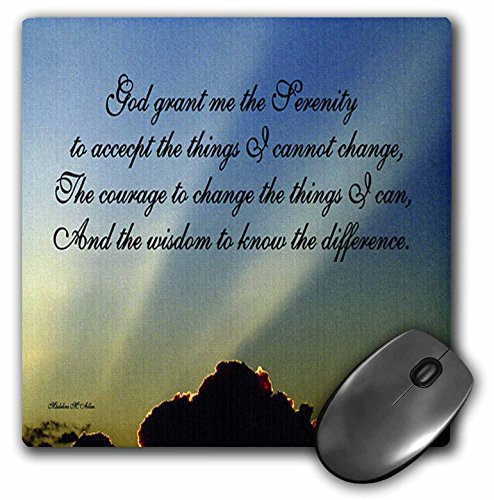 3dRose LLC 8 x 8 x 0.25 Inches Mouse Pad, The Serenity Prayer (mp_9200_1)