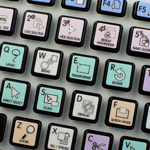 Adobe Illustrator Galaxy Series New Keyboard Stickers Shortcuts 12X12 Size