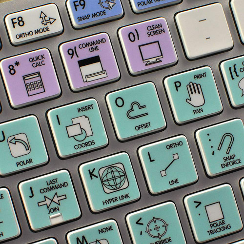 AUTODESK AUTOCAD Galaxy Series New Keyboard Labels Shortcuts Work with Apple