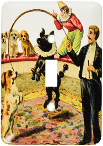 3dRose lsp_34942_1 Black Tan Circus Dogs Toggle Switch Multicolor