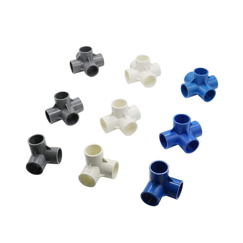 Nuojie Hose Connector Inner Diameter 20mm Three-Way/Four-Way/Five-Way Three-Dimensional PVC Connector Water Supply Pipe Fittings Equal Diameter Connector Plastic Joint (Color : 8mm)