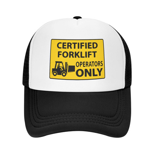 Certified Forklift Operator Only Trucker Cap Mesh Cap Baseball Cap Casual Beach Hat Outdoor Sports Hat Fishing Hat Black