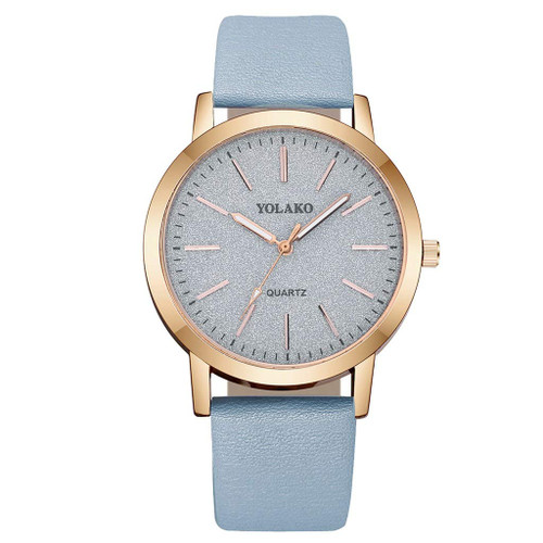 Women Wrist Watches Analog YOLAKO Watch Watch Leather Casual Women's Wrist Quartz Band Sky Women's Valentine's Day Gift