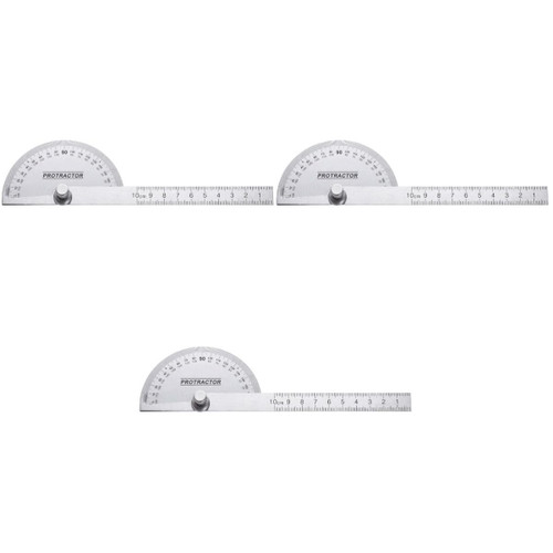 Mikikit 3pcs Angle Gauge Metal Protractor Measuring Tool Protractor and Compass Stainless Steel Protractor Digital Angle Finder Angle Finder Protractor Digital Display Ruler