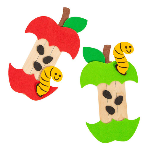 Apple Core Craft Stick Magnet Craft Kit - Craft Kits - 12 Pieces