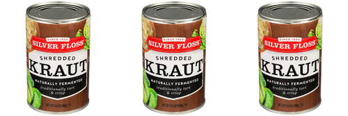 Silver Floss Shredded Kraut, 14.4 oz (408 g) (Pack of 3)
