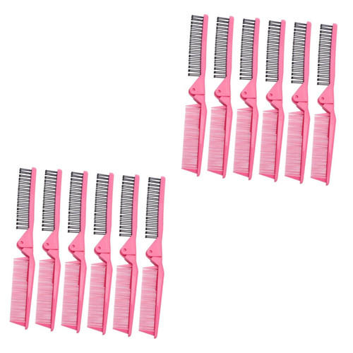 Balacoo 2pcs 1 Flat Iron Comb for Great Tresses Styling Comb Double- Comb Anti-static Comb Hair Folding Comb Hairdressing Styling Hair Straightener Hair Comb Beard Massage Travel