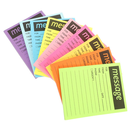 VILLCASE 9 Fluorescent Sticky Notes Compact Memo Pads Shopping List Note Labels Sticker Urgent Notes Daily Use Note Stickers Grocery Stickers List Notepads Memorandum Office Paper Schedule
