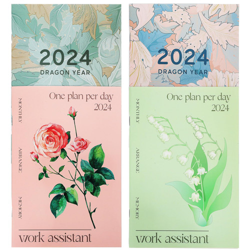 ABOOFAN 4 Pcs 2024 Calendar Book Notebook 2024 Planner Calendar Weekly Appointment Book Calendar Planner Yearly Planner 2024 Calendar 2024 Monthly Planner Notepad Spiral Paper Work Manual
