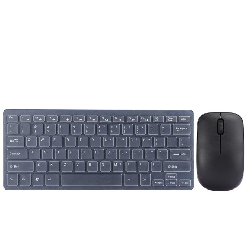 Keyboard Mouse Combo, 2.4G Wireless Keyboard Mouse Set with Keypad Protector USB Receiver for Notebook Office Gaming (Black)