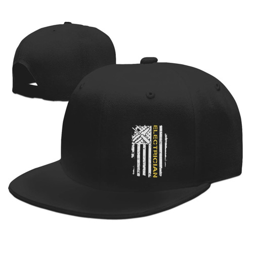 Rqwaaed Electrician America Flag Hats for Men and Women Flat Bill Baseball Cap Adult Adjustable Trucker Black Rqwaaed Electrician America Flag Hats for Men and Women Flat Bill Baseball Cap Adult Adjustable Trucker Black
