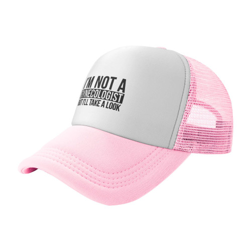 I'm Not A Gynecologist But I'll Take A Look Hat Trucker Hat Mesh Adjustable Funny Baseball Cap for Men Women Pink