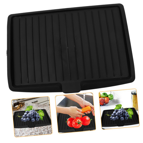 BRIGHTFUFU Kitchen Drainer Tray Sink Dish Drainer Sink Bowl Basket Plastic Dish Drainer Utility Draining Mat Dish Drainer Shelf Drain Boards for Kitchen Counter Pallets Dish Rack Storage Pp