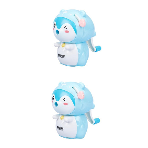 Lurrose 2 Pcs Pencil Sharpener Animal Sharpener Single Holes Sharpener Fun Study Stationery Pencil Tool Plastic Cartoon Sharpener Kids Stationary Child Crank Handheld Plastic and Metal