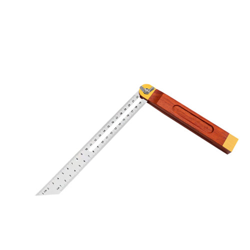 DOITOOL 360 Stainless Steel Ruler Woodworking Measuring Angle Measure Ruler Angle Ruler with Protractor Angle Gauge Ruler Woodworking Measurement Ruler Square Wooden Mahogany