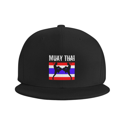 Snapback Hat Muay-Thai-Thailand-Flag-Kickboxing-Boxing Trucker Hat Hip Hop Classic Plaid Flat Baseball Cap Black
