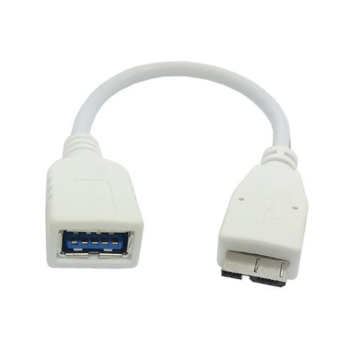SMAKN USB 3.0 A Female to Micro B Male OTG cable + A male to Micro 10pin male adapter-WHITE